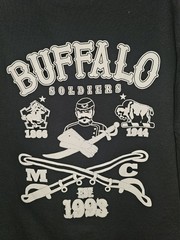 Buffalo Soldiers MC Large Mens Black Double-sided Graphic Logo Tshirt