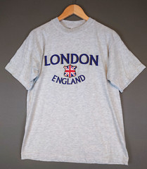 London England Graphic Tourist Tee Short Sleeve T Shirt Gray Men’s Size Medium