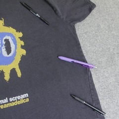 H&M Primal Scream T Shirt M Screamadelica Album Tracklist Merch Rock Band Tee