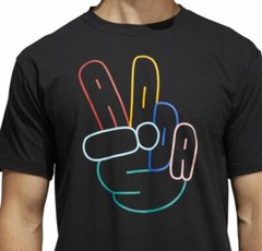 NEW MENS ADIDAS ORIGINALS PEACE SIGN TREFOIL TEE SHIRT ~SIZE XL #HD5269 BLACK