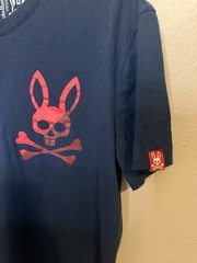 Psycho Bunny Psychobunny Logo Shirt Size M Navy Blue Red Logo Chest