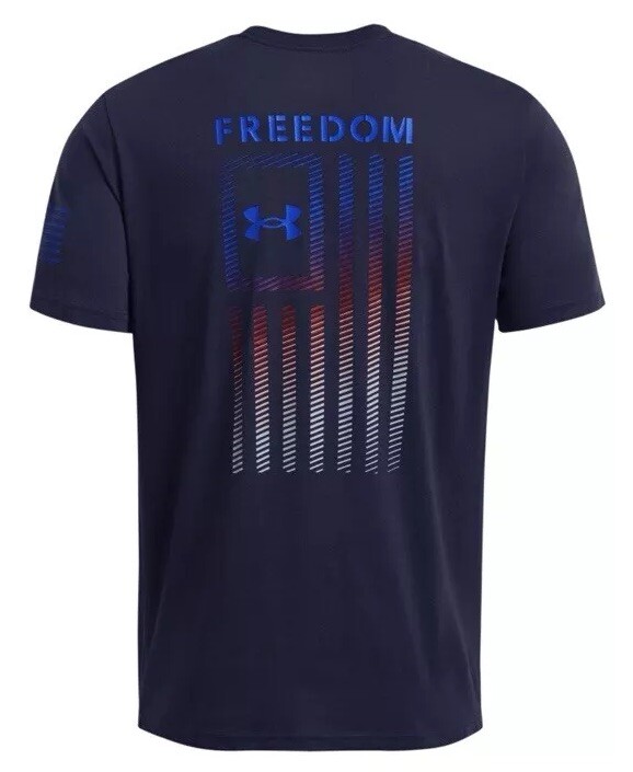 Under Armour 1382973 Blue UA Freedom Flag Gradient T-Shirt Short Sleeve Tee 2XL
