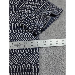 Navy Blue Geometric Tribal Pattern Pocket T-Shirt Short Sleeve Crew Neck Mens