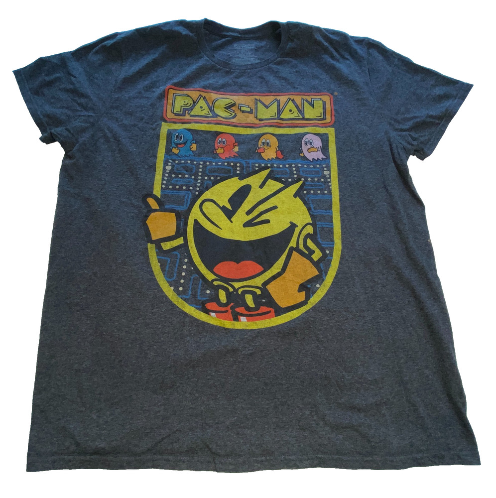 Pac-Man T-Shirt Men’s 2XL Graphic Short Sleeve Cotton Blend By C-Life Group
