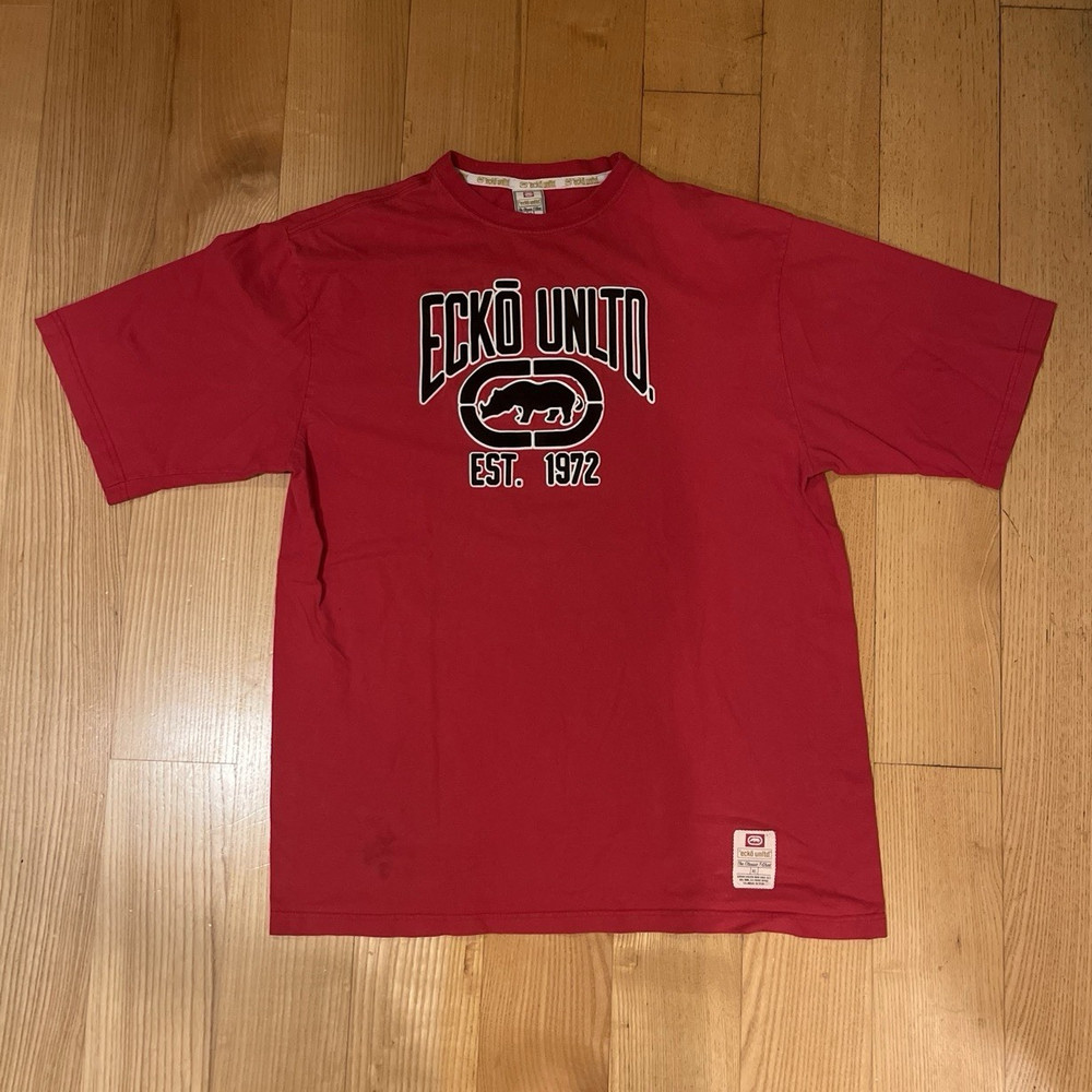 Ecko Unltd Red Graphic Logo Tee Men’s XL Regular Short Sleeve Crew Neck