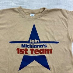 Vintage 70s Michiana’s 1st Team Shirt Size XL Tan Hockey Star