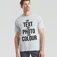 Personalised Print Unisex T Shirt Customise Text Or Photo In Any Colour