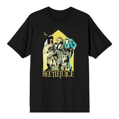 Beetlejuice Black T-Shirt Mens Graphic Tee Horror Movie Bioworld S-2XL NWT