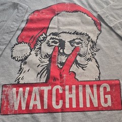 Holiday Time Santa Claus Christmas Graphic Men’s T-Shirt Gray L/G (42/44)