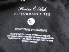 Porter & Ash Shirt Mens XL Solid Black Performance Tee Crewneck Casual Plain Tee