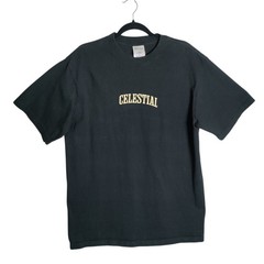 Shaka Wear Mens Celestial Graphic T-Shirt Super Max Heavy Black Large Streetwear