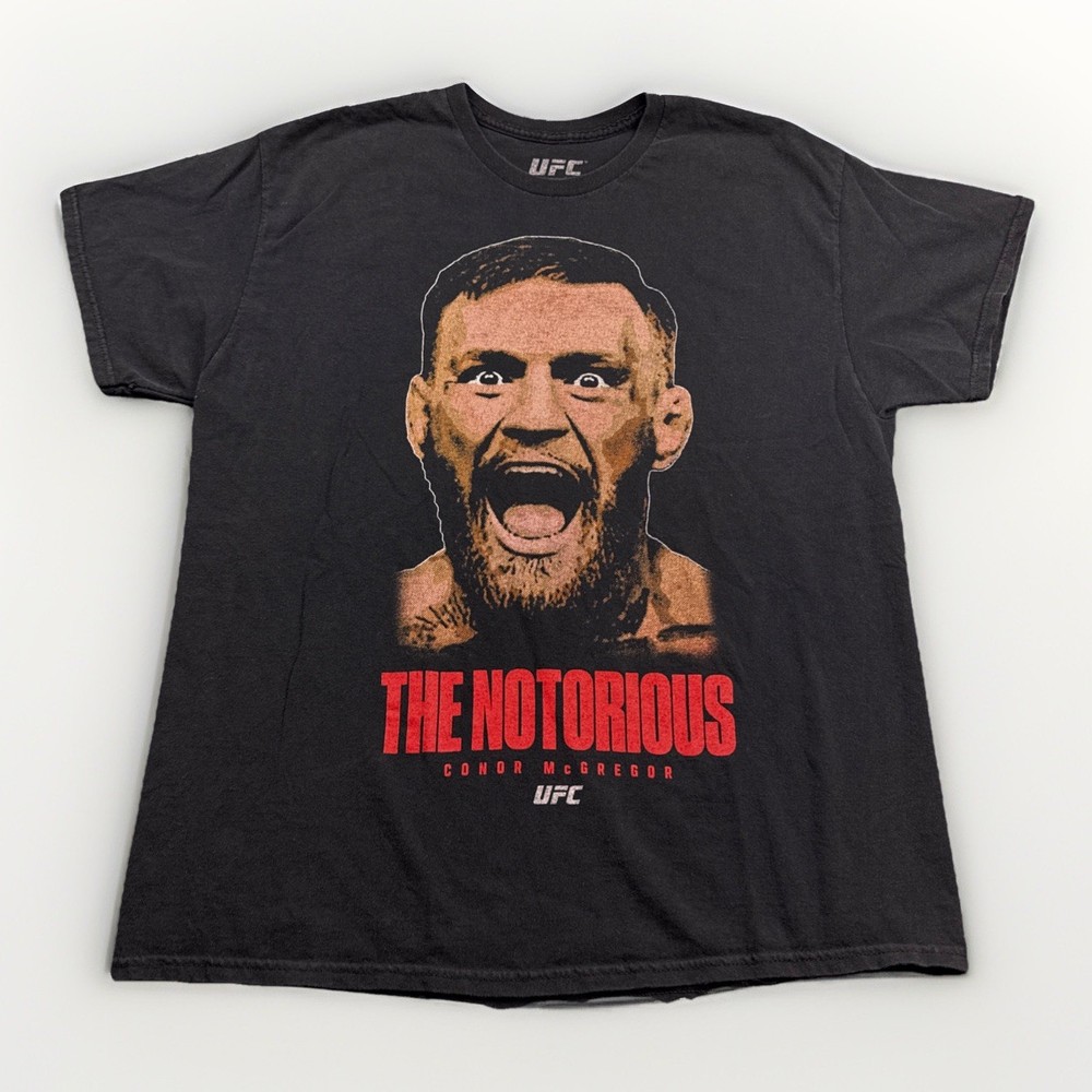 UFC Conor McGregor The Notorious Big Portrait Spellout Graphic T-Shirt
