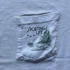 Vintage 90s Sporting Life Shirt Size XL White Deer Nature Pocket Art Animal Buck