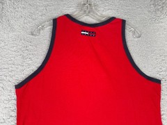 Tommy Hilfiger Jeans Shirt Adult Large Red Tank Sleeveless Scoop Nec Cotton READ