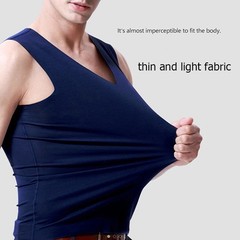 Men Silk Tank Top Seamless Sleeveless Vest Gym Sports Casual Summer Undershirt