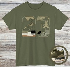 Jordan 3 Family Affair Sneaker Match Shirt, Medium Olive, Sail Neutral Olive