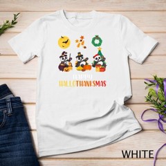 Panda Halloween And Merry Christmas Happy Hallothanksmas T-Shirt Unisex T-shirt