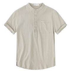 Summer New Men’s Short-Sleeved T-shirt Cotton and Linen Led Casual Men’s T-shirt