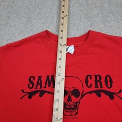VTG Sons of Anarchy SAMCRO Graphic T Shirt Mens L Red GRIM Reaper Short Sleeve