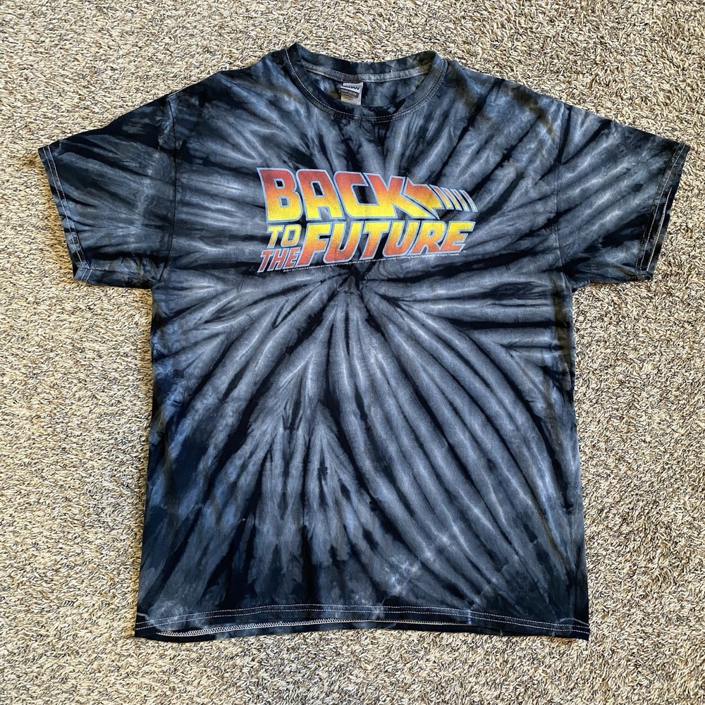 Back to the Future Tie-Dye Graphic T-Shirt Adult Size LARGE Universal Studios