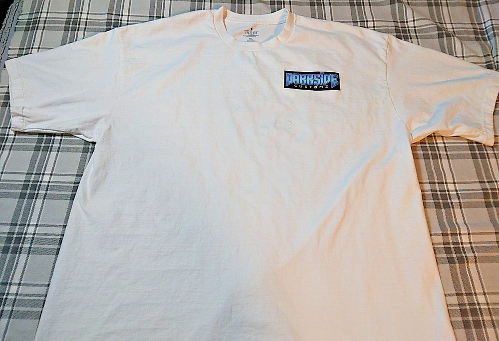 Stafford Men White Graphic Short Sleeve T-Shirt Classic Fit Darkside Customz XXL