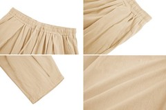 Mens Linen Yoga Pants Elastic Waist Drawstring Summer Beach Loose Fit Trouser