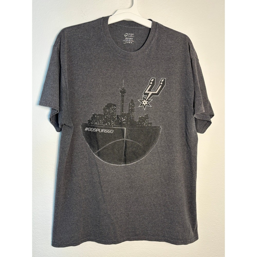 Port and Company San Antonio Spurs NBA T-Shirt Mens XL Gray Academy Spirit