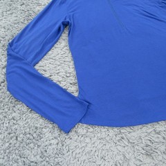 Under Armour Shirt Mens Large Blue Striped Lightweight Stretch Knit Run Running