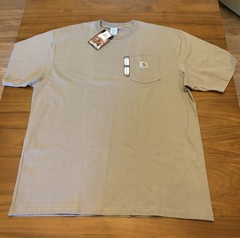 VTG Carhartt K87 Pocket Shirt Mens XLT Tall Desert Tan Workwear Fade Lines 2000s