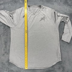 Legends Mens Enzo Long Sleeve T Shirt Size XXL Gray Curve Hem Sports Academy