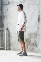 Niepce Streetwear Japanese White Kimono Graphic Tee Ninja Short Sleeves Shirt