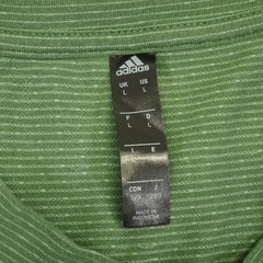 Adidas Axis Tee 2.0 T-Shirt Mens L Green Micro Stripe Gym Training Performance