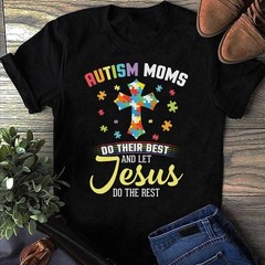 Autism Mom Shirt Christian Puzzle Piece Design – Awareness Gift