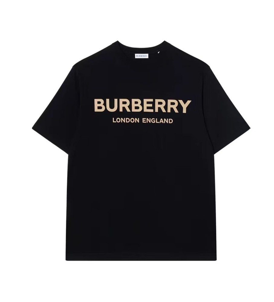 Burberry Logo Letter Print Round Neck Short Sleeve T-Shirt Men’s Black