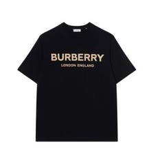 Burberry Logo Letter Print Round Neck Short Sleeve T-Shirt Men’s Black
