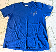 Buckwear “Home of the Free, Home of the Brave” Blue T-Shirt, Med. Mens