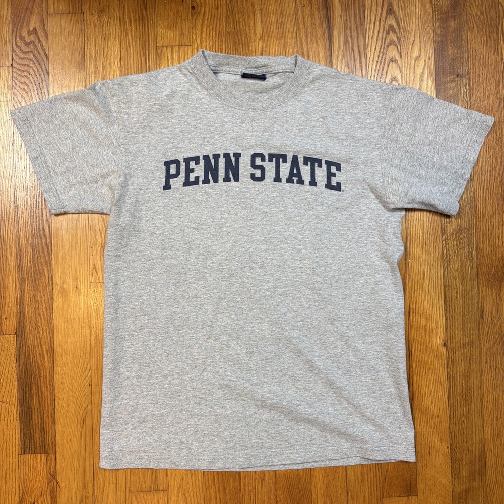 Vintage 90s Yikes Graphic T Mens M Gray Penn State University Cotton Blend