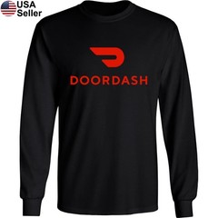 DoorDash Driver Long Sleeve T-Shirt Food Delivery Deliver Meal Service Men JWR01