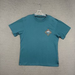RIP CURL Vaporcool T-Shirt Mens XL Teal Blue Graphic Cotton Blend Knit Surf Dad
