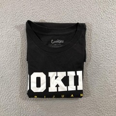 Cookies Marijuana Shirt Mens Large Black Streetwear Bold Graphic Tee 100% Cotton