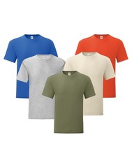 5 Pack Fruit of the Loom Mens T Shirts Short Sleeve Slim Fit Lightweight Cotton