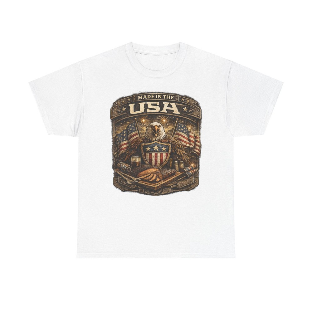 Made In The USA Patriotic Eagle American Flag 4th Of July T Shirt Tee