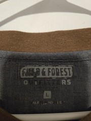 Field & Forest Waffle Knit Henley Shirt Brown Long Sleeve Adult Large