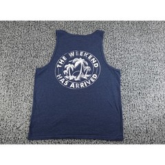 Chubbies Tank Top Mens Large Navy Blue Palm Tree Graphic Weekend Arrived