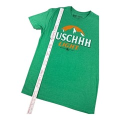 Brew City Men Medium T-Shirt Bush Light Beer Graphic Heather Green Cotton Blend