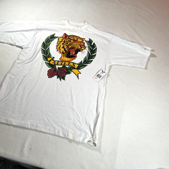 Y2K Avirex Shirt Mens Large White Y2K Tiger Hip Hop Rap Street Wear Tee Vintage