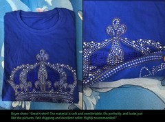 New Fashion Trend Crown Hot Diamonds Rhinestones Summer Luxury Men T-Shirt