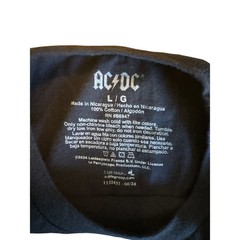 AC/DC T-Shirt Mens Black Large Back in Black Graphic Band Rock Tee Short Sleeve