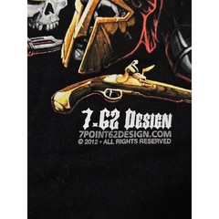 7.62 Design Mens Grim Reaper Weapon Throne Graphic T-Shirt Black Small