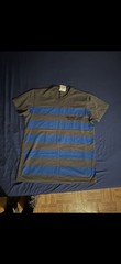 Helmut Lang Men’s Medium Cotton Striped T-Shirt Grey/Blue/Black